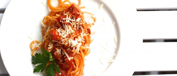 Fertig sind die Spaghetti Bolognese